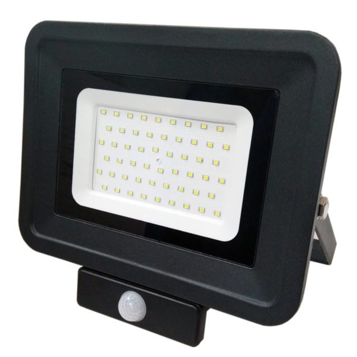 LED SMD Прожектор OPTONICA-50W със сензор,неутрална светлина,IP65