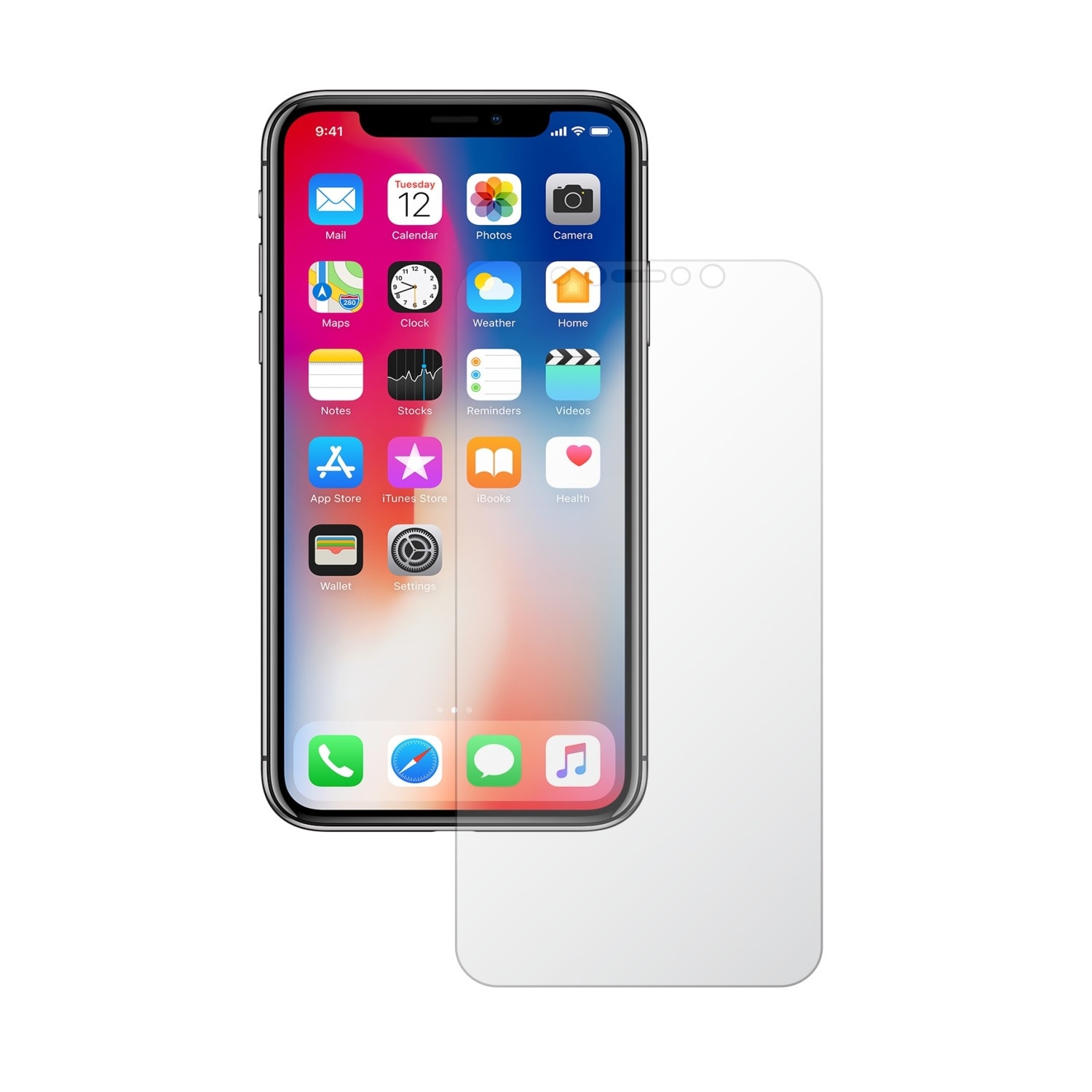 Folie Protectie Ecran, Acoperire Totala, Adeziva si Foarte Flexibila, Invisible Skinz Ultra-Clear AutoRegeneranta pentru Apple iPhone X / XS
