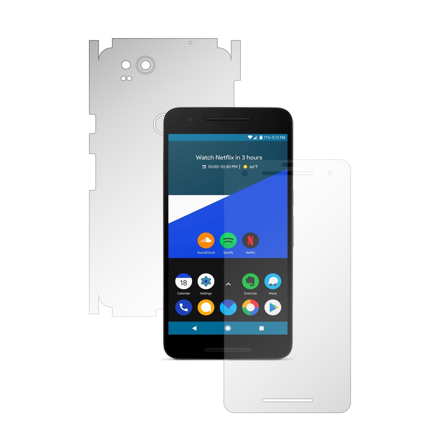 1 + 1 GRATUIT - Google Pixel 2 - Invisible Skinz HD - Folie Protectie Siliconica Ultra-Clear pentru Ecran,Carcasa Spate si Laterale, Husa Transparenta Full Body Cover Edge to Edge de tip Skin Adeziv