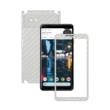 Folie de protectie Carbon Skinz, Husa de tip Skin Adeziv pentru Carcasa, Carbon Alb dedicata Google Pixel 2 XL Folie de protectie Carbon Skinz, Husa de tip Skin Adeziv pentru Carcasa, Carbon Alb dedicata Google Pixel 2 XL