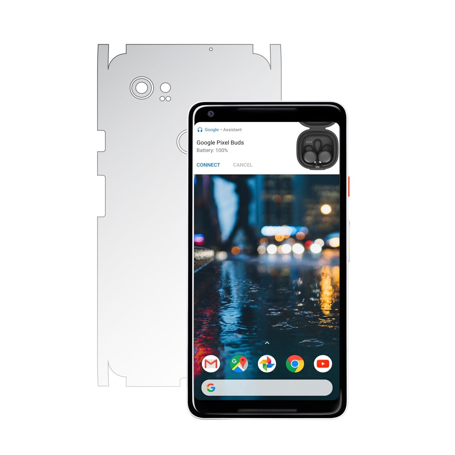 Folie Protectie Invisible Skinz Ultra-Clear AutoRegeneranta, Husa Transparenta de tip Skin Adeziv pentru Carcasa si Laterale, dedicata Google Pixel 2 XL