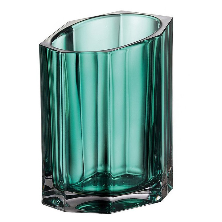 Vaza cristal Bohemia Bazalt 20cm roz transparent