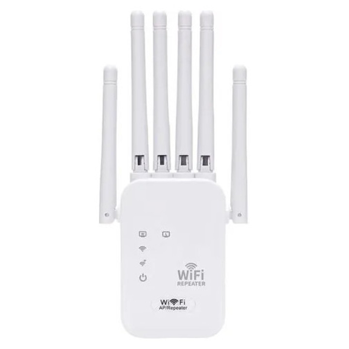 Amplificator Wi-Fi 2.4G, 6 antene, semnal puternic, port Ethernet, compact