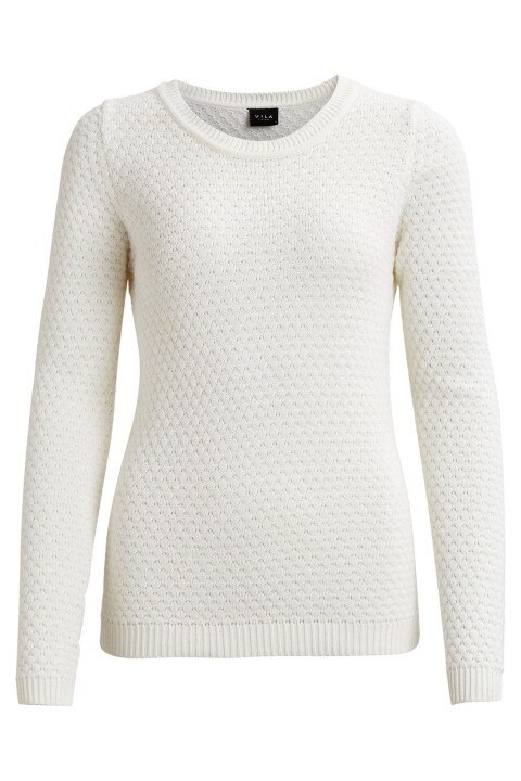Pulover Vila Knit Top Pristine Alb M INTL