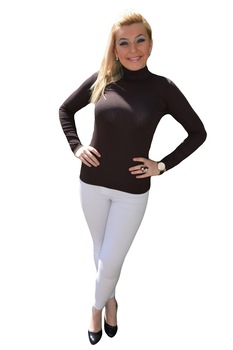 Bluza cu maneca lunga, material elastic , D&J Exclusive, Maro Bluza cu maneca lunga, material elastic , D&J Exclusive, Maro