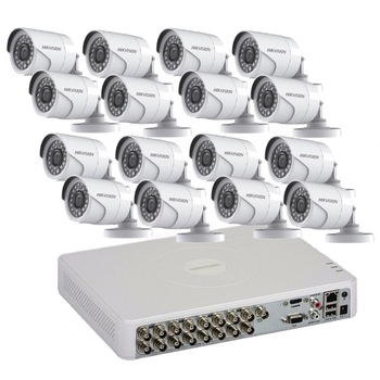 Kit Supraveghere full HD 1080P cu 16 Camere Exterior IR 20m + DVR 16 canale video / 1 canal audio Kit Supraveghere full HD 1080P cu 16 Camere Exterior IR 20m + DVR 16 canale video / 1 canal audio