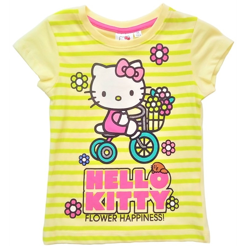 Bluza, maneca scurta , Hello Kitty, Galben, 128 CM
