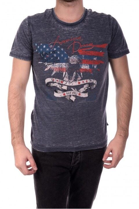 Tricou barbati, Indicode, Albastru inchis, Albastru inchis melange