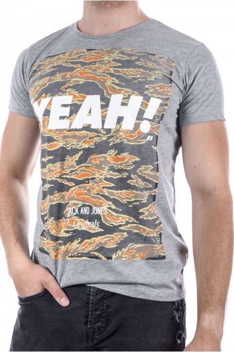 Tricou barbati, Jack & Jones Fun Tee SS, Gri, Gri