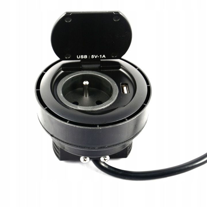 Priza incastrata blat SFL RING 230V + USB, Negru