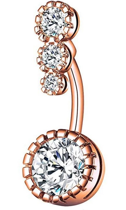 Inele buric ZYBLSSBB, otel chirurgical, argintiu, 10x1cm