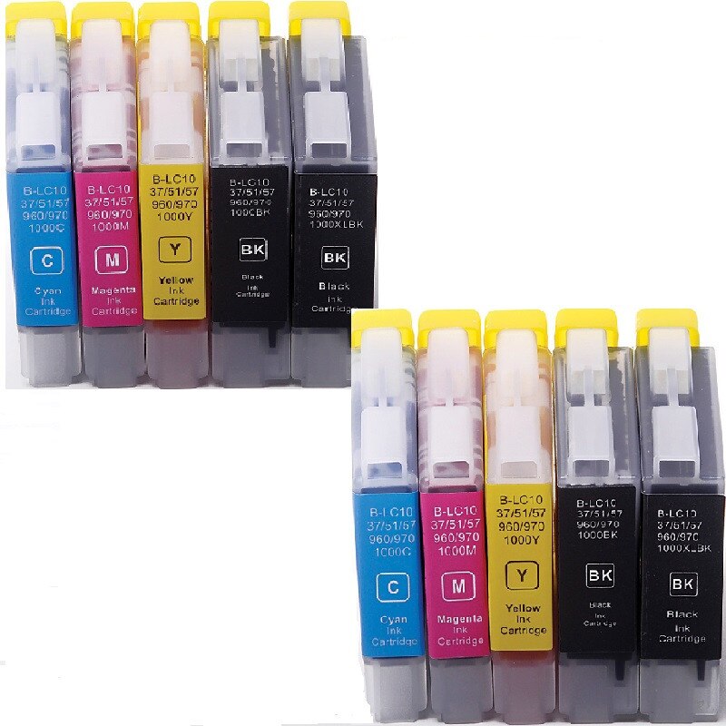 LC970XL Set 10 cartuse compatibile cu Brother inkjet LC960/ LC970M culoare 4 BK + 2M + 2C+ 2Y