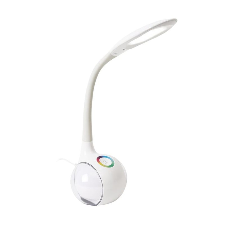 Platinet LED RGB Szabályozható asztali lámpa LED 7W 230 VAC fehér(PDL20)