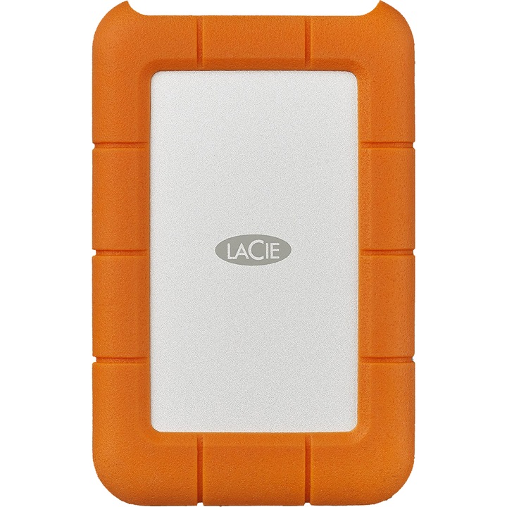 Външен хард диск LaCie Rugged 1TB, 2.5", USB 3.1 Type C, Сребрист