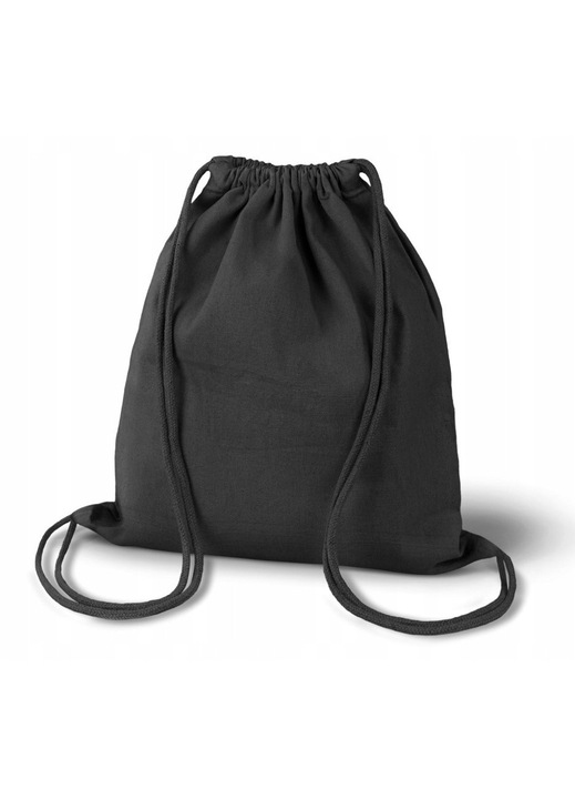 Памучна торба-раница Allbag, 145 гр/кв.м, 36x40 см, с връзки, еко, Черна