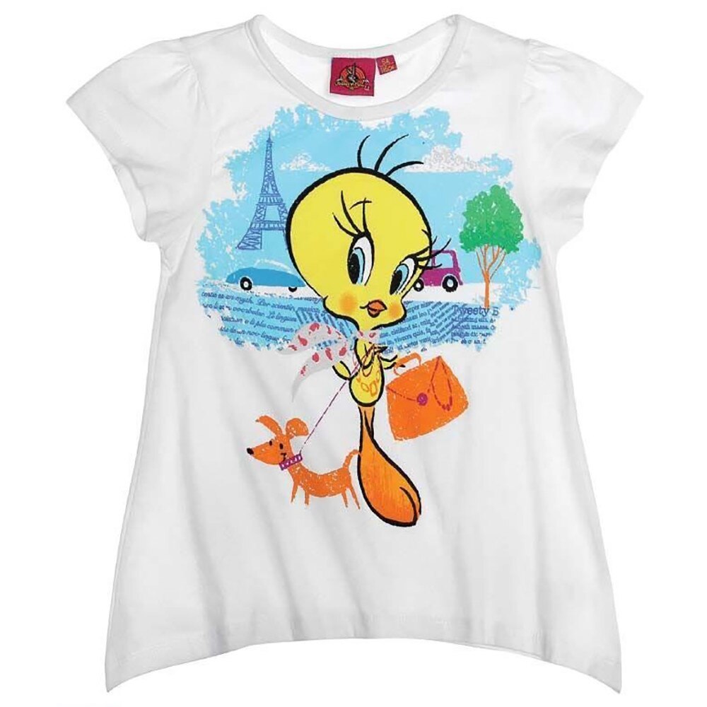 Bluza cu maneca scurta , Looney Tunes , alb , 6 ani/116 cm