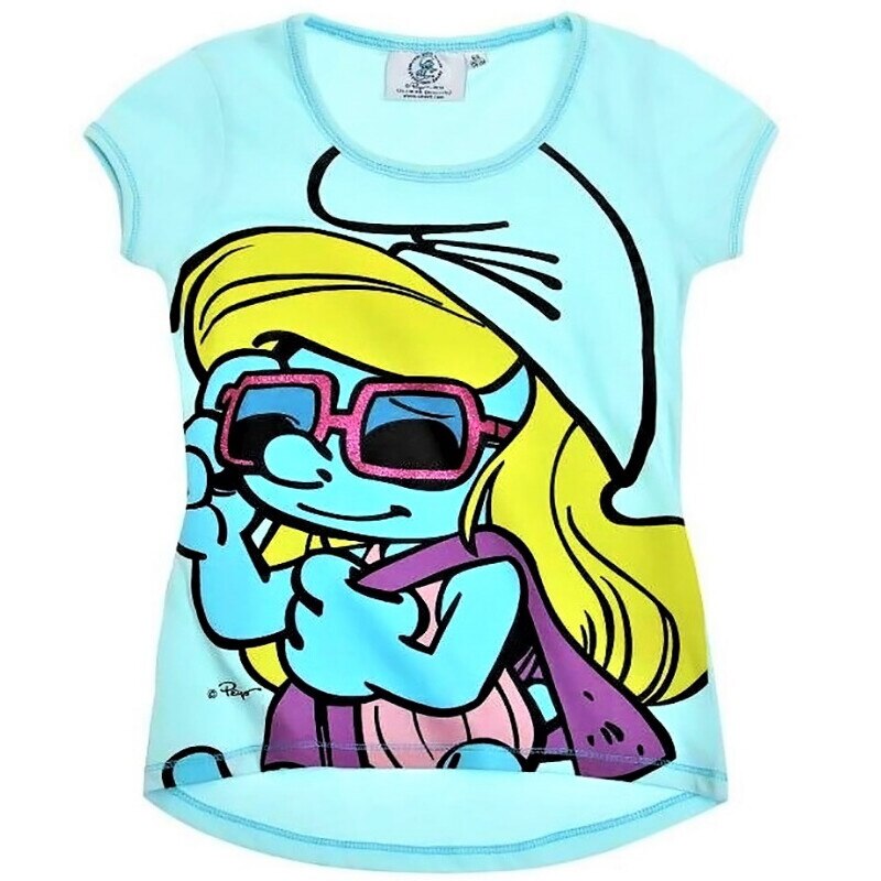 Bluza cu maneca scurta Disney Strumfita, Bleo