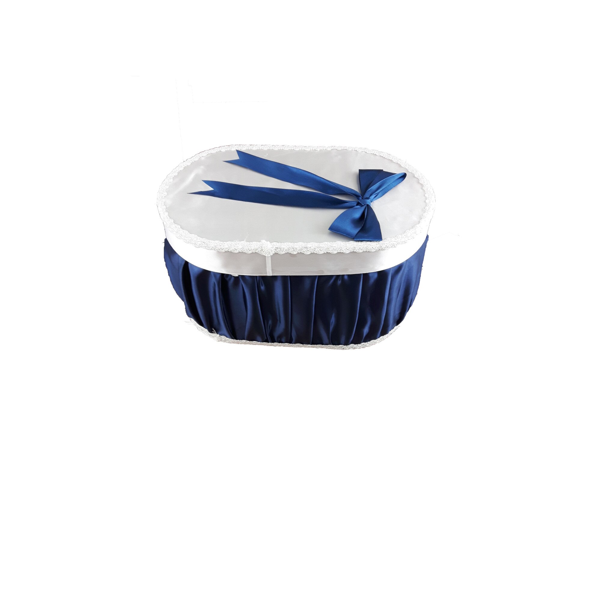 Cutie ovala, culoare bleumarin, pentru transport trusou