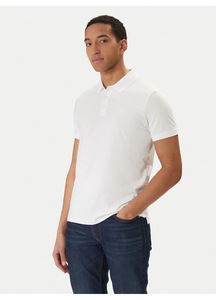 Tricou polo barbati, Calvin Klein Jeans, Bumbac, Logo Brodat Alb M