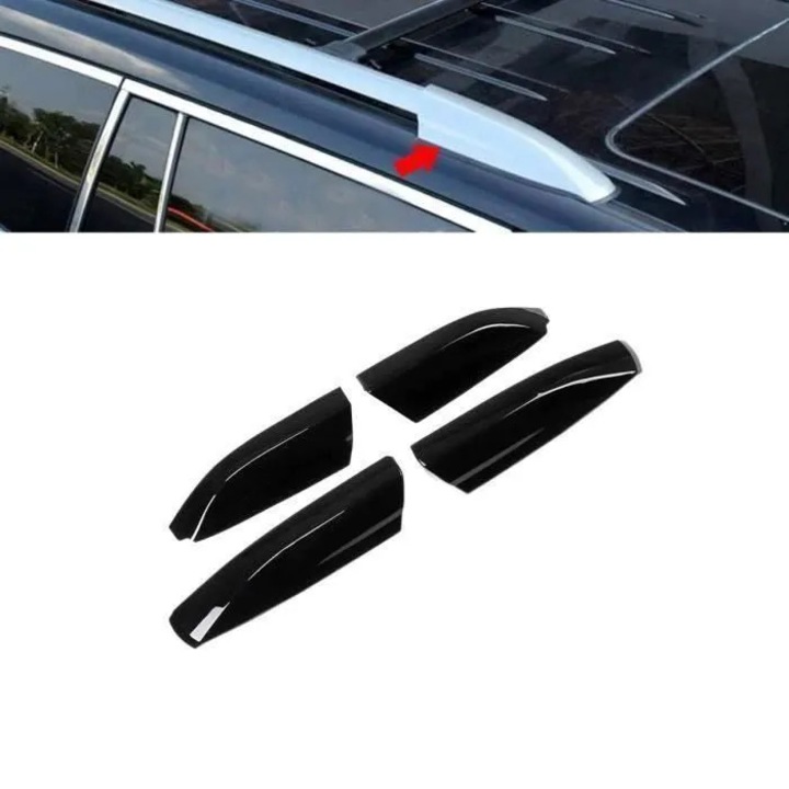 Set 4 capace de inlocuire pentru bare transversale, negru, pentru Toyota Highlander 2008-2013