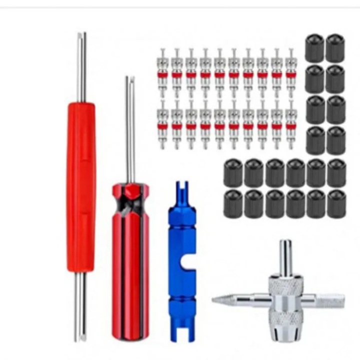 Set scule auto 44 piese pentru reparat valve roti auto