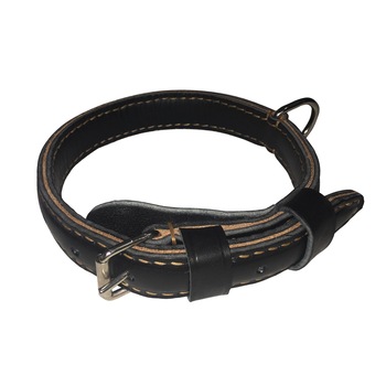 Zgarda pentru caine din piele naturala neagra, dublata (60-65cm / 30mm / 9mm) Zgarda pentru caine din piele naturala neagra, dublata (60-65cm / 30mm / 9mm)