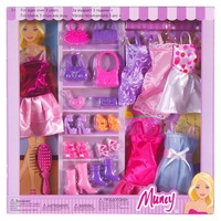 Set de imbracaminte, incaltaminte si accesorii pentru papusi