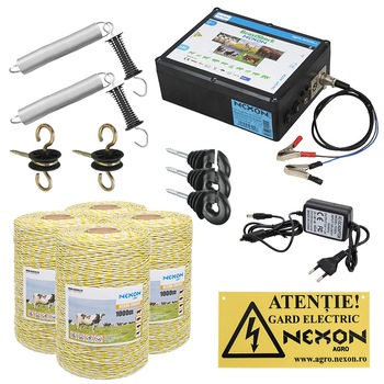 Pachet gard electric NEXON BeastShock 8.5 J 12V+230V , 4000m Sfoara Pachet gard electric NEXON BeastShock 8.5 J 12V+230V , 4000m Sfoara