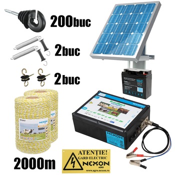 Kit complet gard electric NEXON BeastShock 8.5 J 12V+Solar , 2000m Favorit Kit complet gard electric NEXON BeastShock 8.5 J 12V+Solar , 2000m Favorit