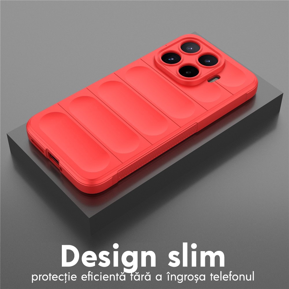 Husa pentru Xiaomi 17T DaDen® Magic Shield, Antisoc, Interior microfibra, TPU, Rosu