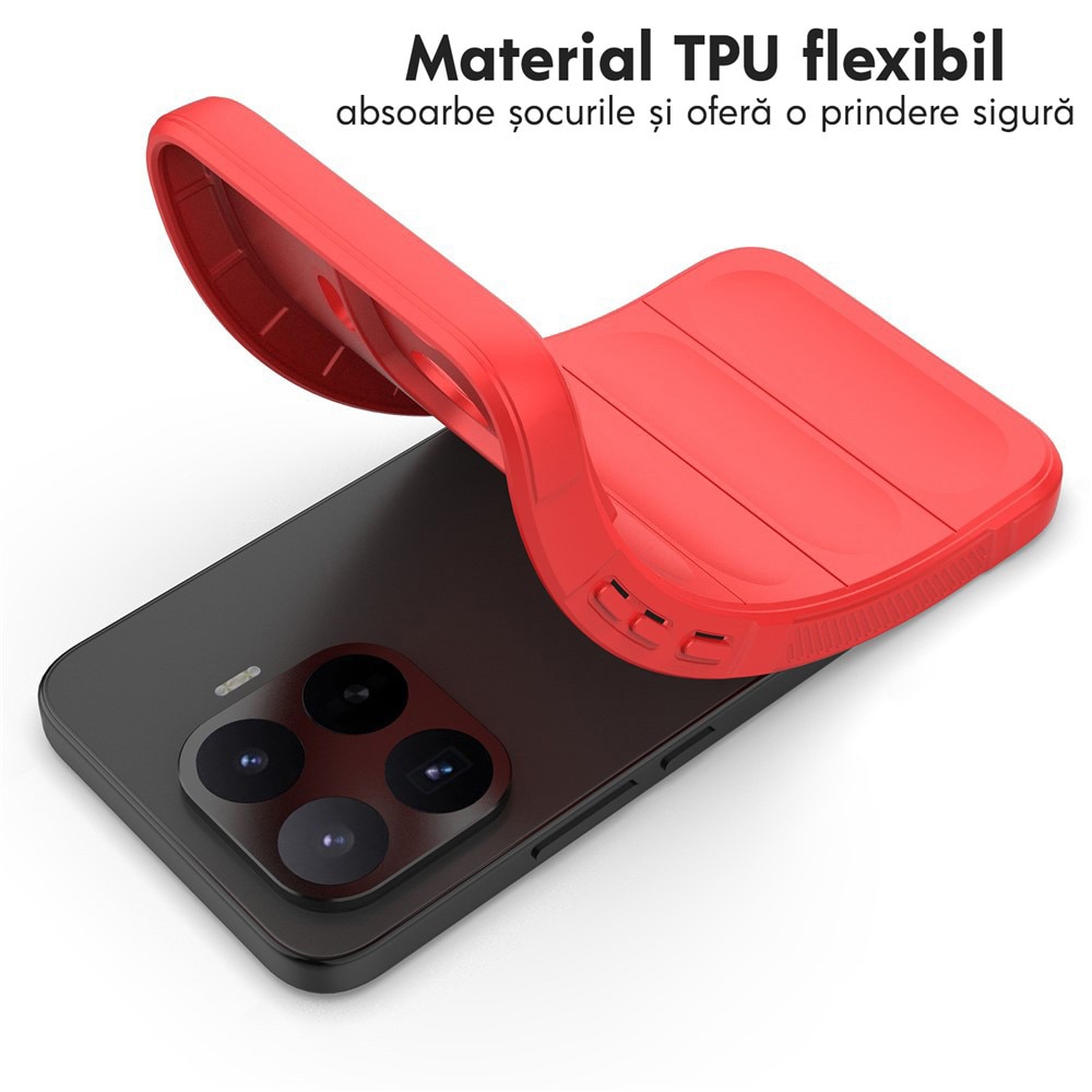 Husa pentru Xiaomi 17T DaDen® Magic Shield, Antisoc, Interior microfibra, TPU, Rosu