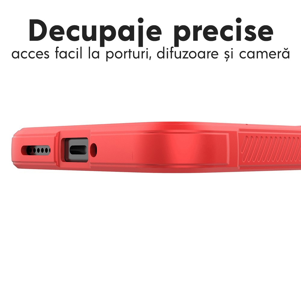 Husa pentru Xiaomi 17T DaDen® Magic Shield, Antisoc, Interior microfibra, TPU, Rosu
