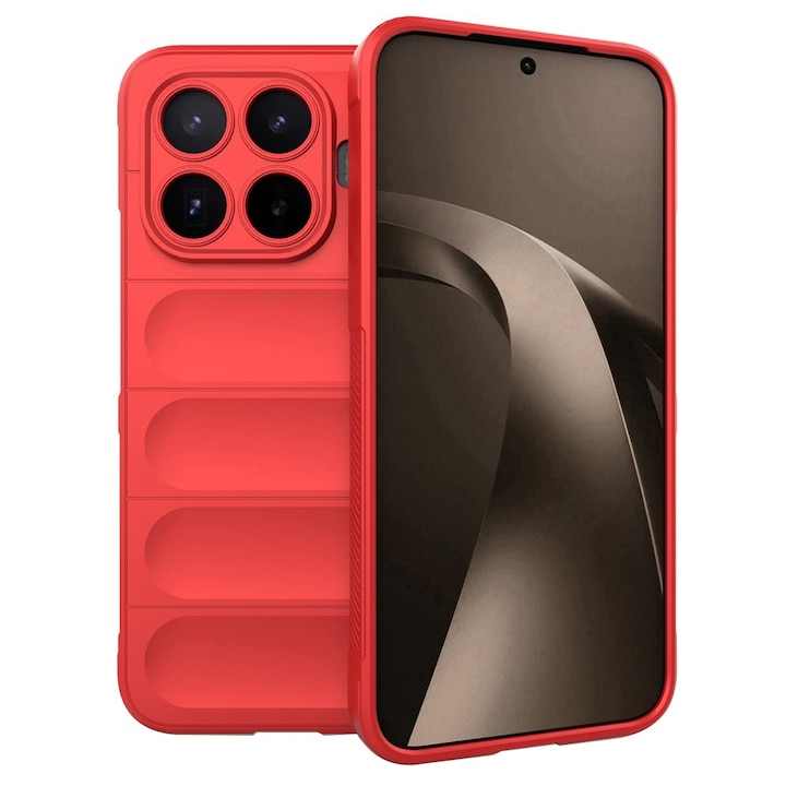 Husa pentru Xiaomi 17T DaDen® Magic Shield, Antisoc, Interior microfibra, TPU, Rosu
