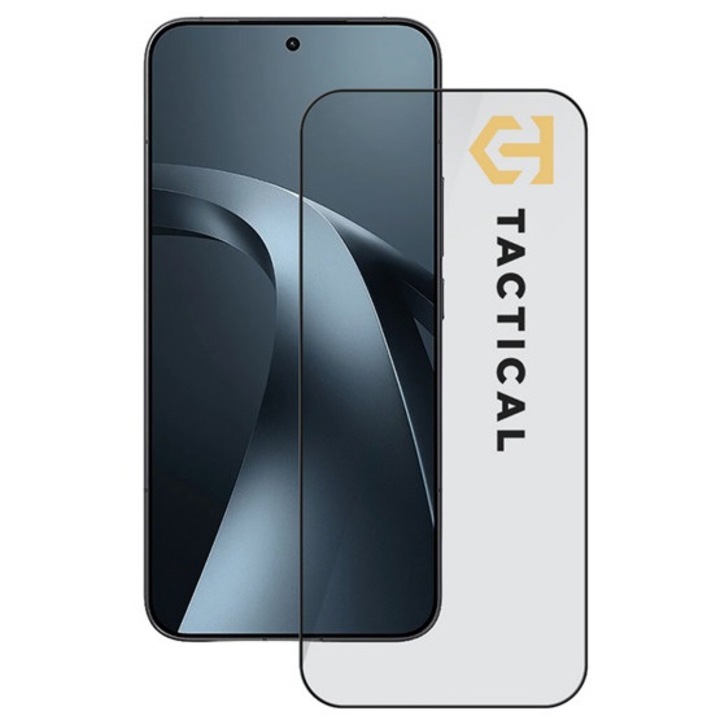 Tactical glass shield 5d képernyővédő üveg, 5d, 0.33mm, 9h, fekete, kompatibilis: Xiaomi 17T Pro