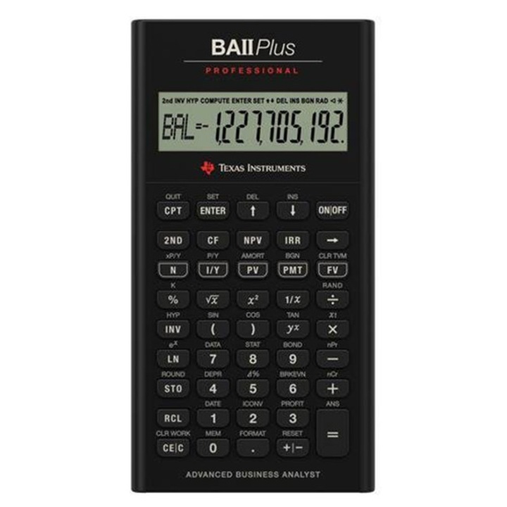 Финансов калкулатор Texas Instruments TI BA II Plus Professional Financial Calculator - 10 Character(s) - IIBAPRO/CLM/4L1/A