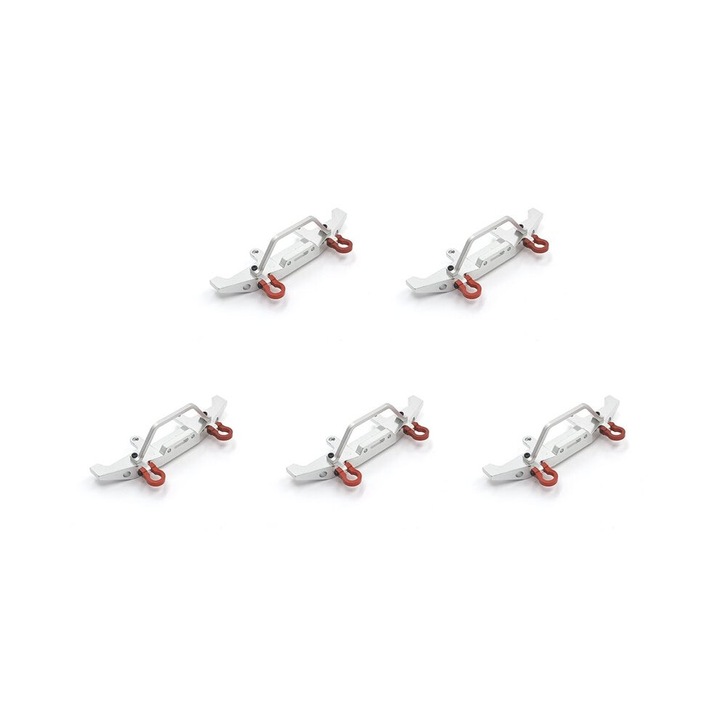 Комплект от 5 голи метални предни части за RC коли 1/16, сребристи, 122x31mm