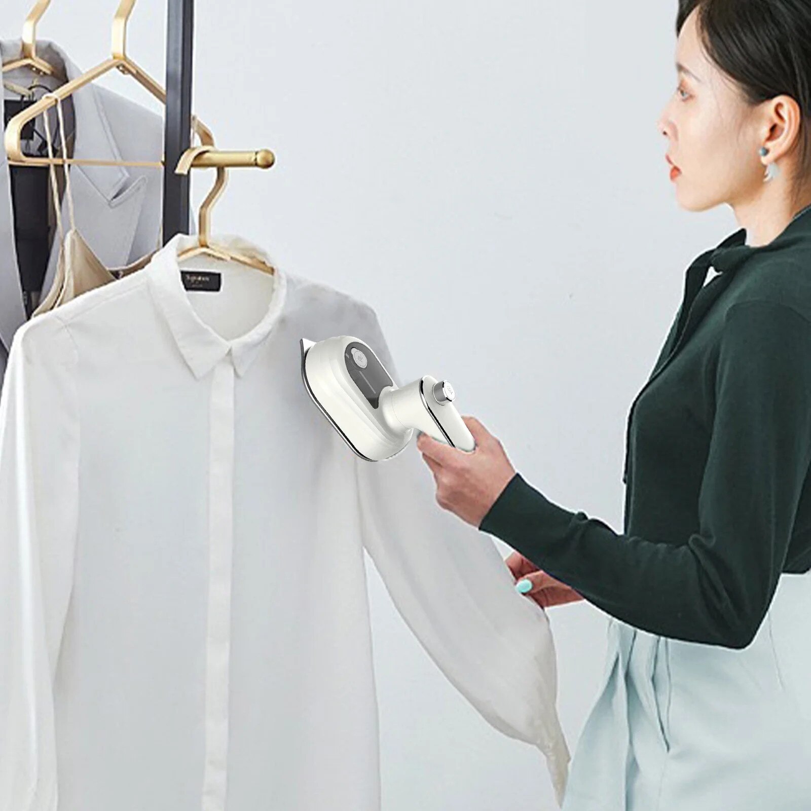 Fier de calcat cu aburi portabil ZYBLSSBB alb 12.8x8.4x6.2cm