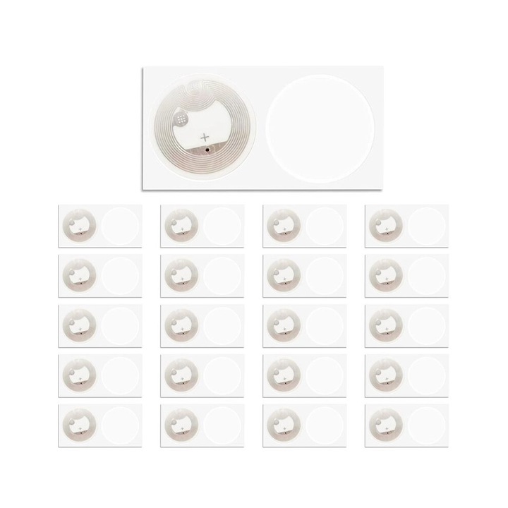 Комплект 500 NFC NTAG216 етикета, кръгли, 25мм, бели