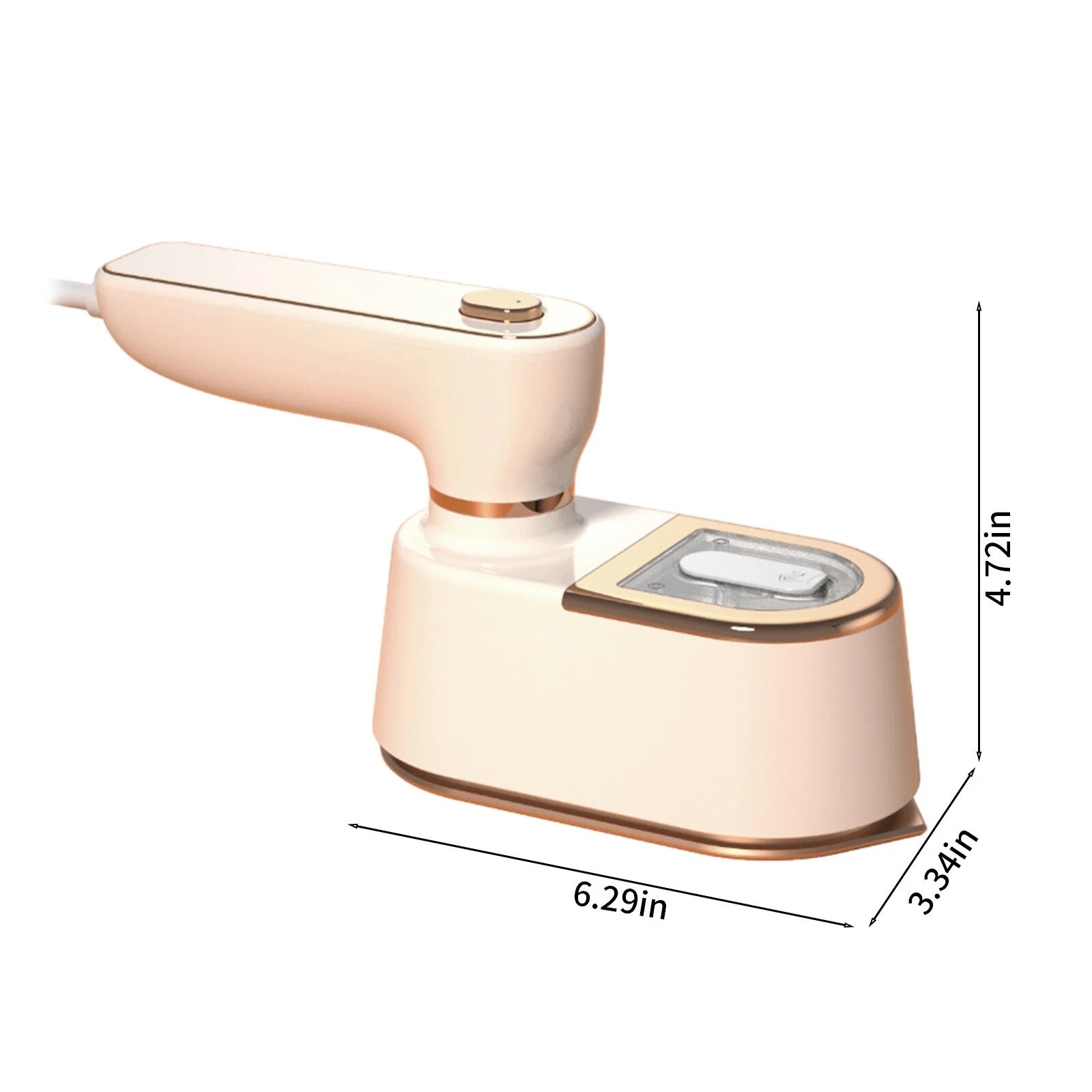 Fier de calcat cu aburi portabil ZYBLSSBB, compact, bej, 16x12x6.5cm