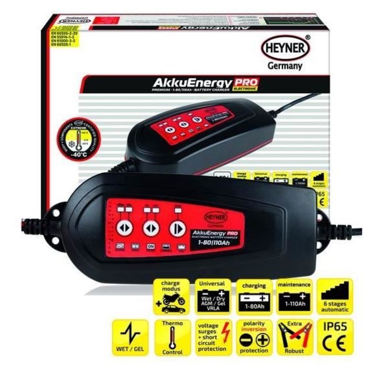 Redresor acumulator electronic 1->80/110Ah 12V AkkuEngergy 927.08 Heyner