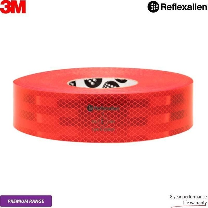 Banda reflectorizanta continua, rosie, 50M, 3M Diamond Grade 983-72 Premium 7167 RA
