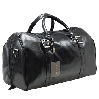 Geanta de voiaj din piele naturala vachetta neagra, curea de umar, Suveran, made in Italy, 4041 Geanta de voiaj din piele naturala vachetta neagra, curea de umar, Suveran, made in Italy, 4041