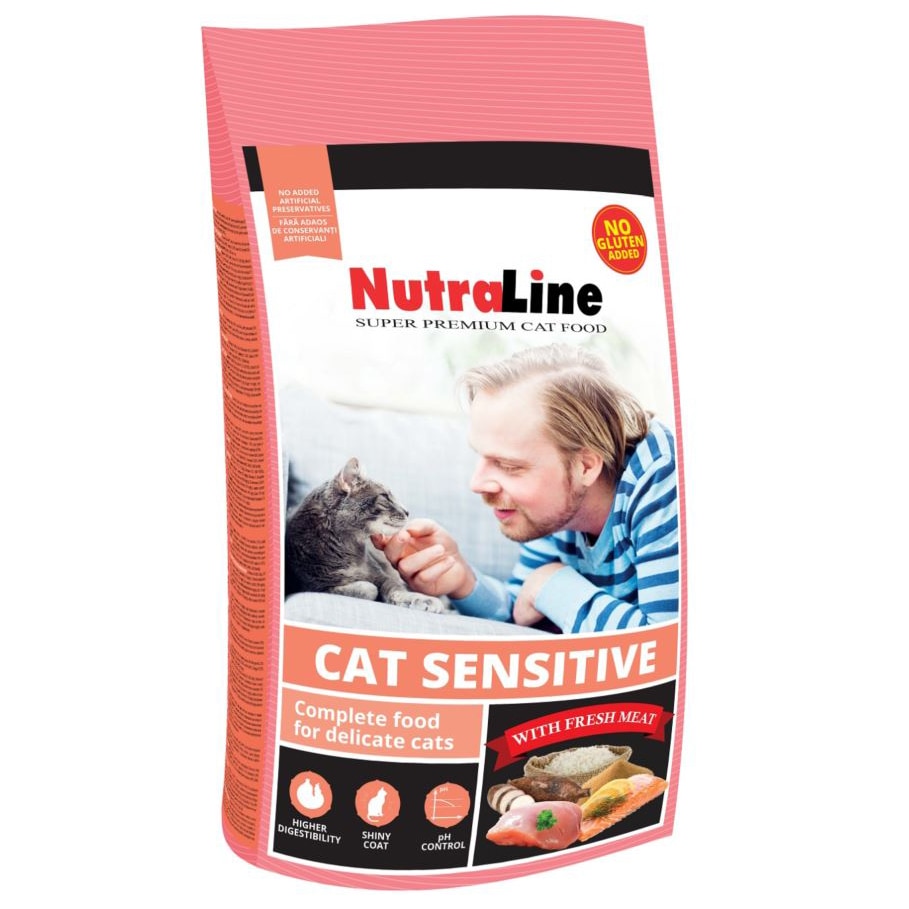Hrana uscata pentru pisici Nutraline, Sensitive, 1.5 Kg