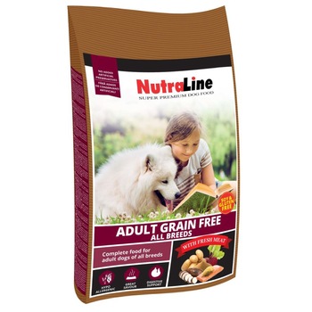 Hrana uscata pentru caini Nutraline, Grain Free, Adult, 3 Kg Hrana uscata pentru caini Nutraline, Grain Free, Adult, 3 Kg