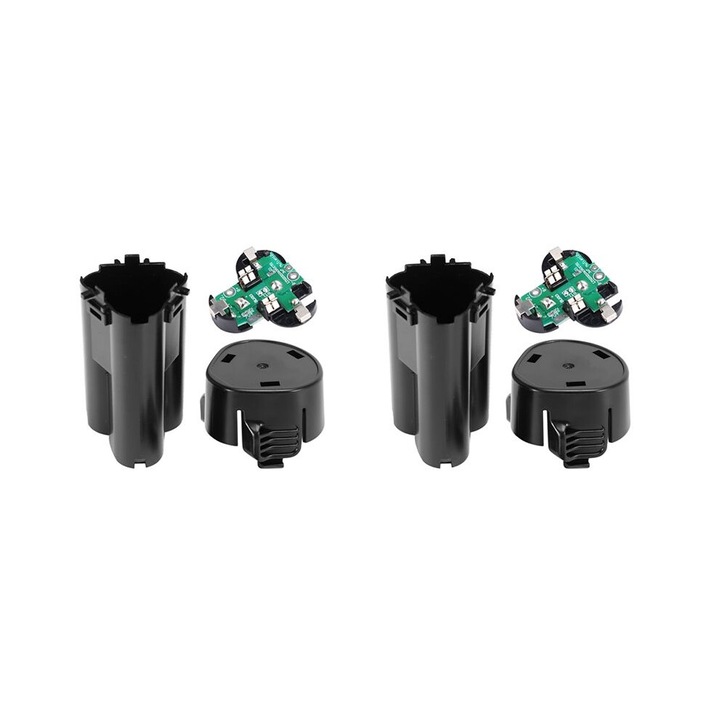 Комплект от 2 корпуса за Li-ion батерия 12V 10.8V PCB пластмаса черен 3xINR18650
