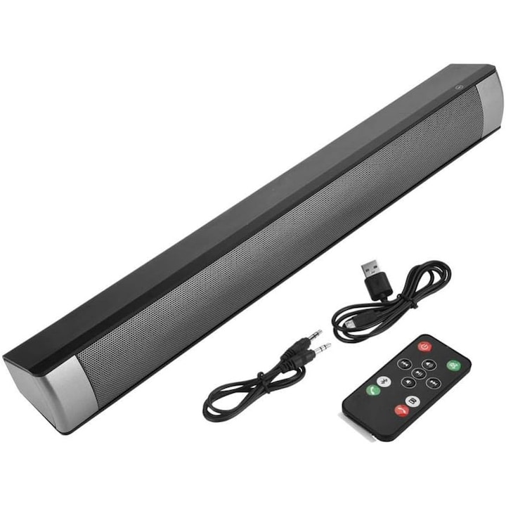 Boxa Soundbar Bluetooth, 360 surround, negru, 40x5x6cm