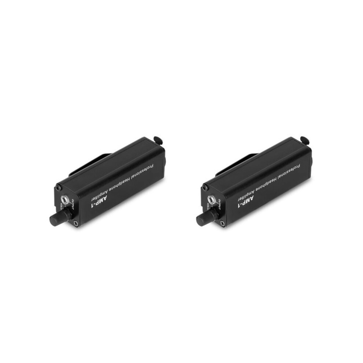 Set 2 amplificatoare portabile, convertor XLR la jack 3,5 mm, negru, compact
