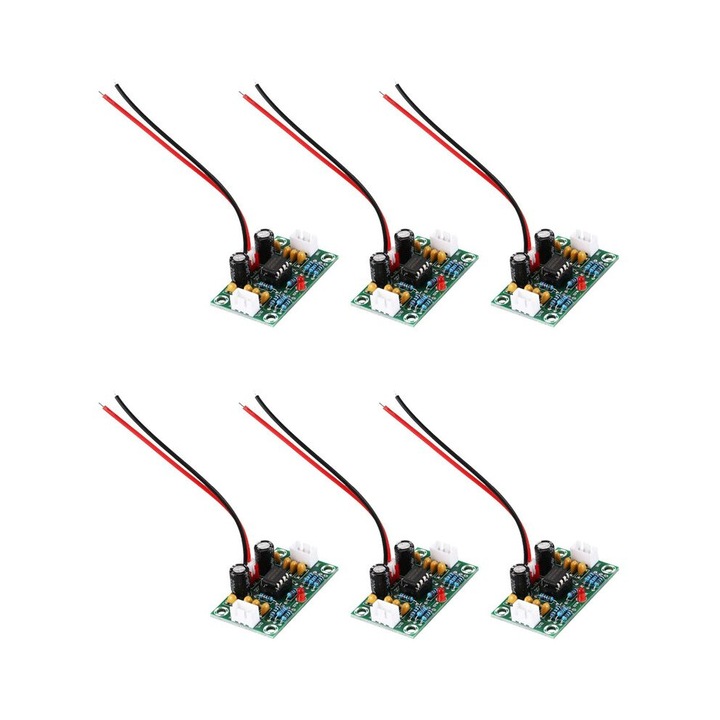 Комплект от 6 платки усилвател OP-AMP NE5532, двуканален, зелен, 50x30x15mm