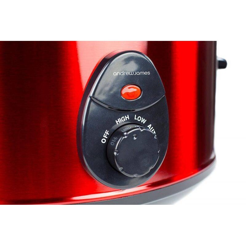 Andrew James Red Slow Cooker 6.5L 320W