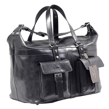 Geanta de voiaj, Suveran, din piele naturala vacchetta neagra Geanta de voiaj, Suveran, din piele naturala vacchetta neagra